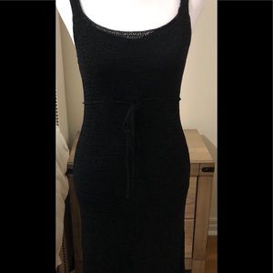 Laundry by Shelli Segal Crochet Vintage black dress with separate slip
